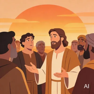 Illustration of Jesus asking Peter three times if he loves Him