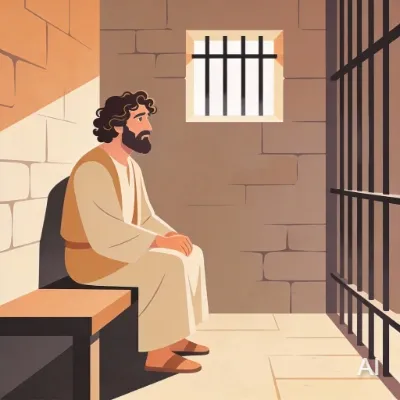 Illustration of Peter sitting in prison looking at peace